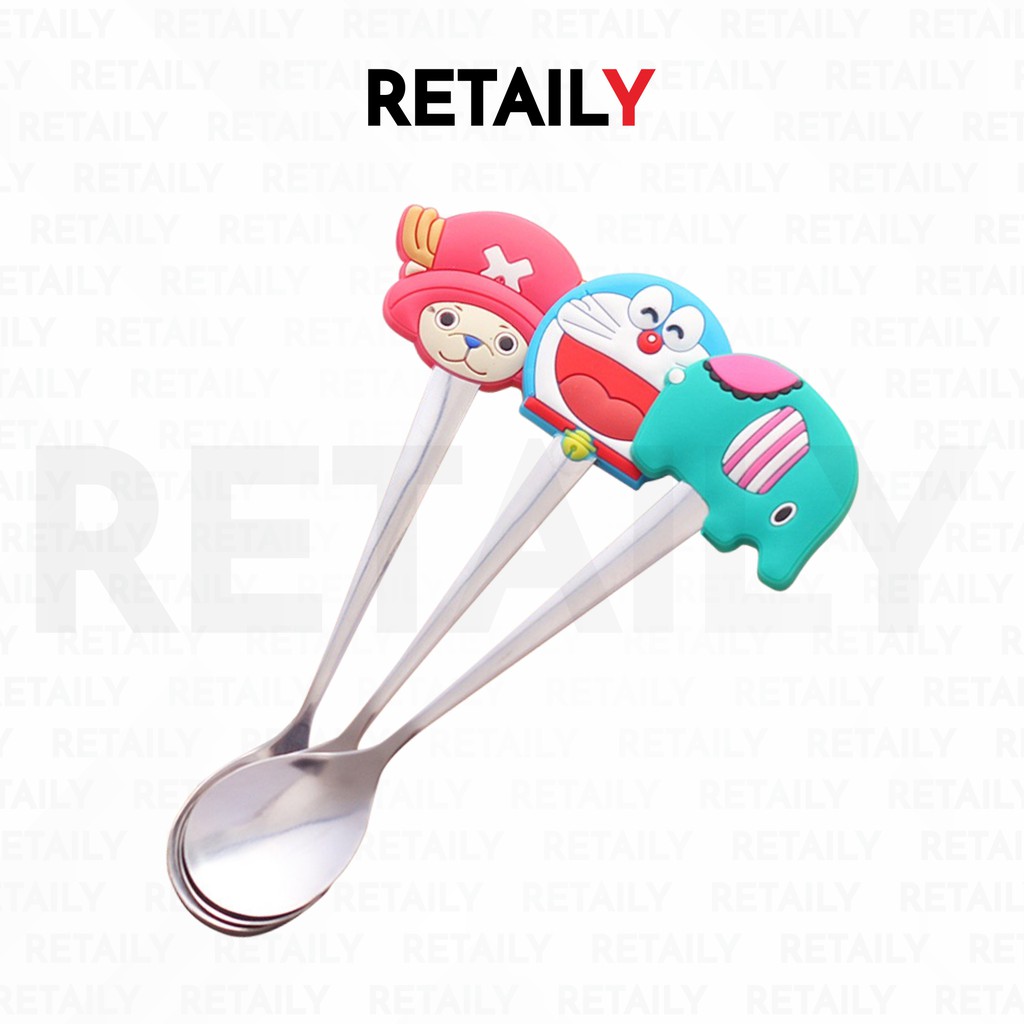 Retaily HL0004 Sendok Teh Mini Karakter Cartoon Kecil Stainless