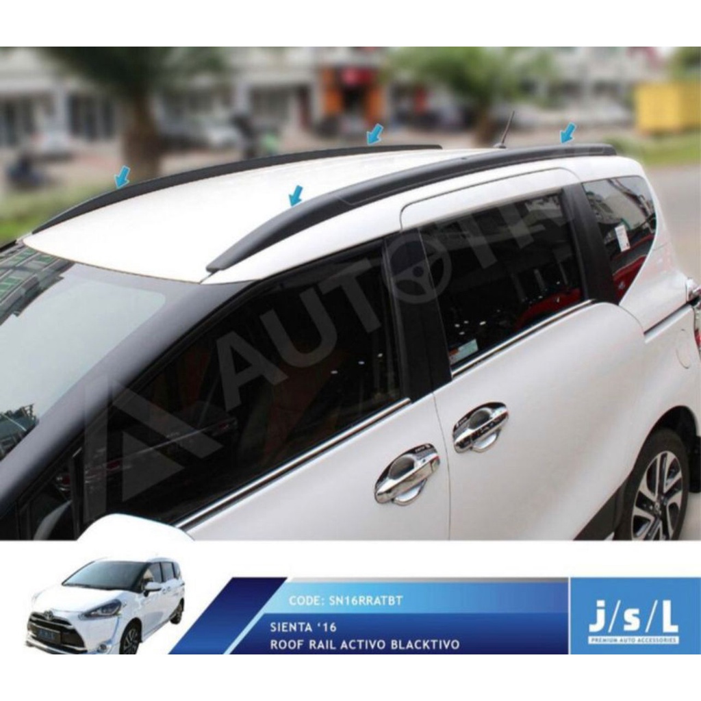 Roof Rail Toyota Sienta Activo Hitam Silver