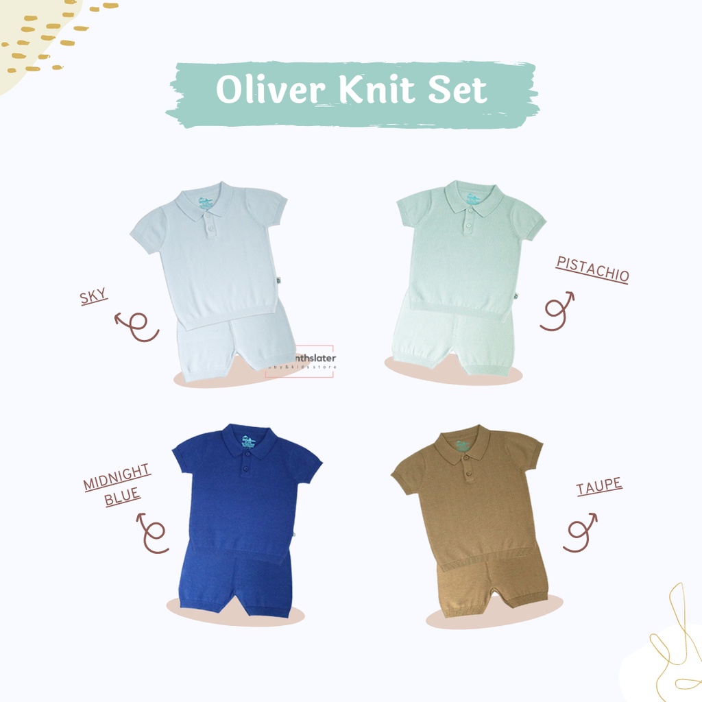 Bamboo &amp; Bub - Oliver Knit Shirt SET - Atasan Bawahan Baju Setelan Anak Bayi Bamboo Halus Polo Adem