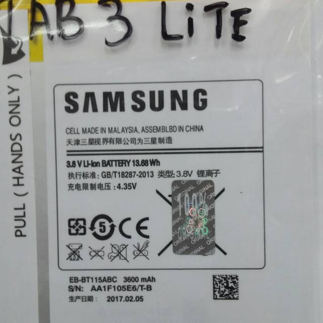 Baterai Samsung Tab 3V Samsung Tab 3 Lite Samsung T111 Samsung T110