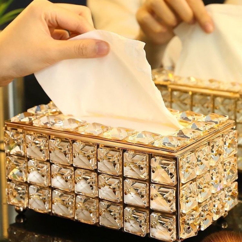Jual KOTAK TISU KRISTAL TEMPAT TISU SWAROVSKI EMAS CANTIK CRYSTAL TISSUE BOX Shopee Indonesia