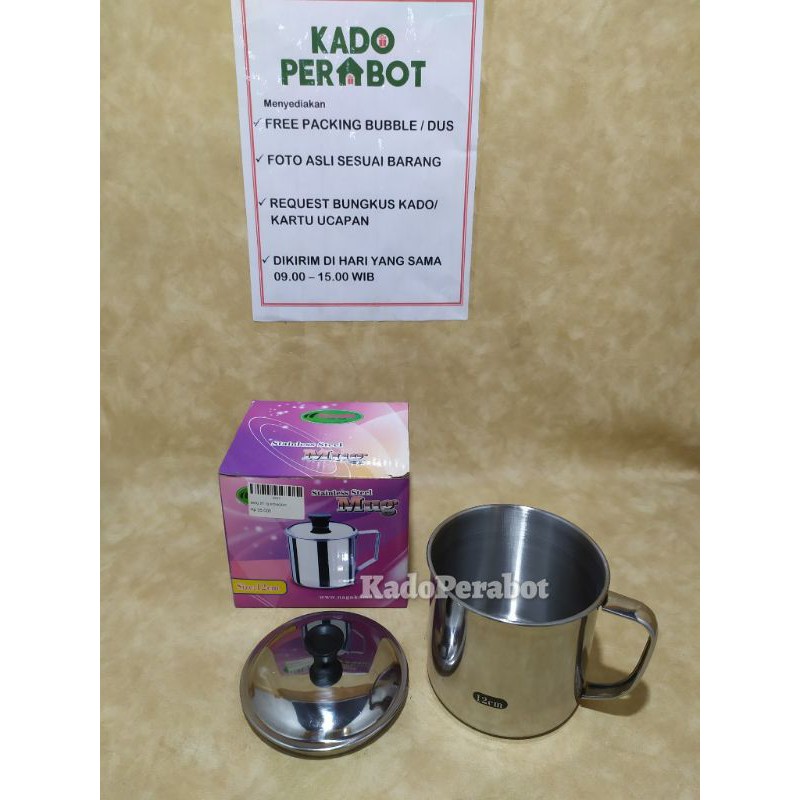 mug st 12 cm  KOMODO - cangkir stainless - gelas kopi stainless