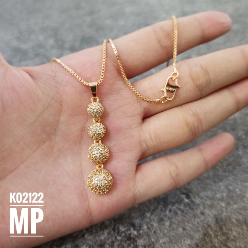 Kalung Fashion Rhodium Zircon Tingkat K02122