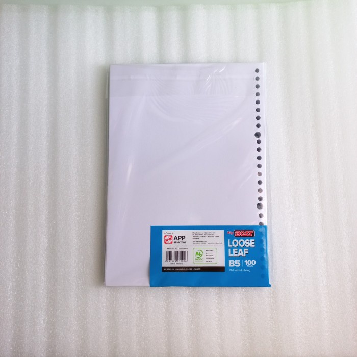 

kertas- loose leaf b5 isi 100 lbr/pak (polos) -kertas.