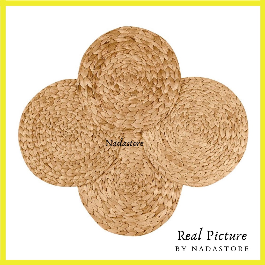 COD -  PlaceMat tatakan gelas piring hiasan meja water hyacinth natural 20cm