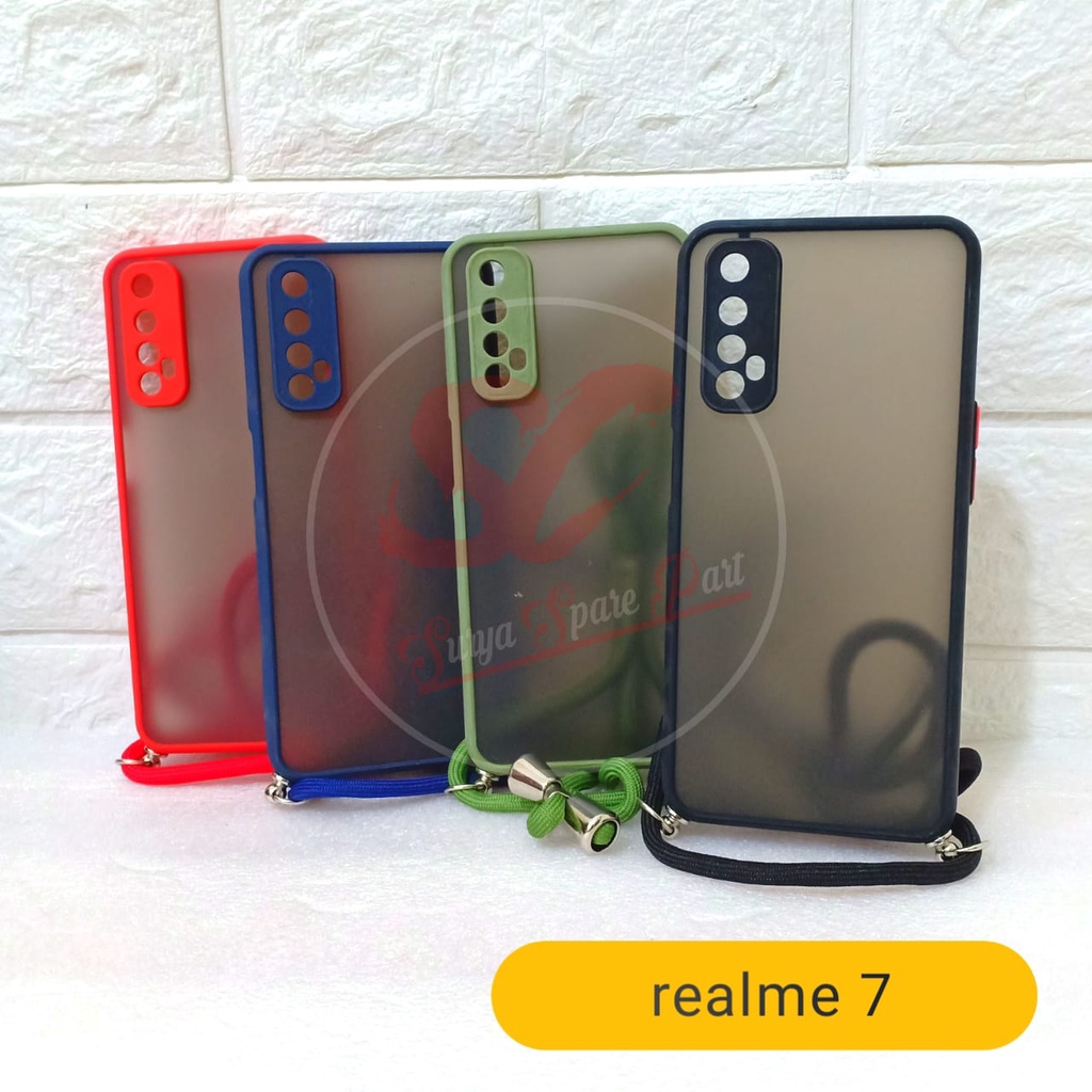 CASE MATTE + TALI LANYARD - SLING CASE MATTE REALME 7 REALME 7I C17 - SC