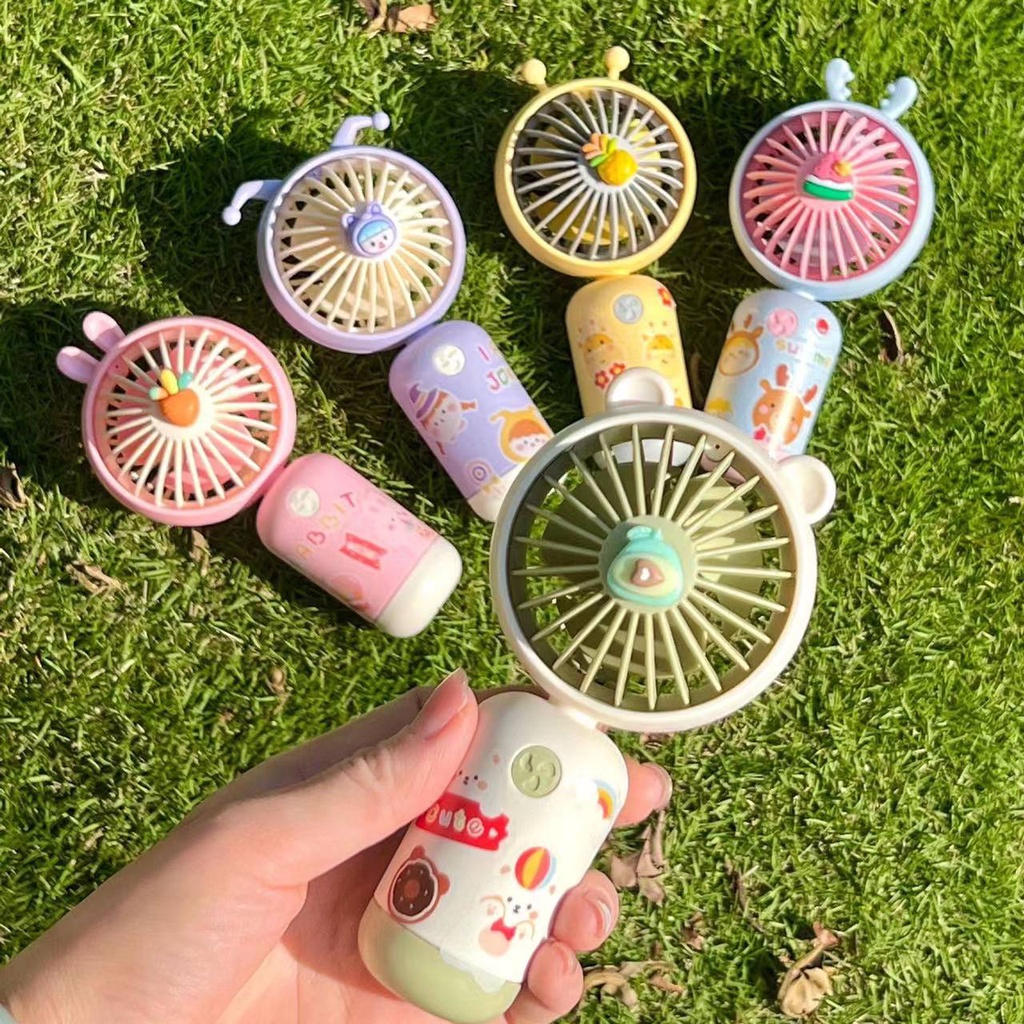 JACKSHOP Kipas Mini Karakter / Kipas Angin Mini Recharge Cas USB / Kipas Angin Mini Genggam / Mini Fan