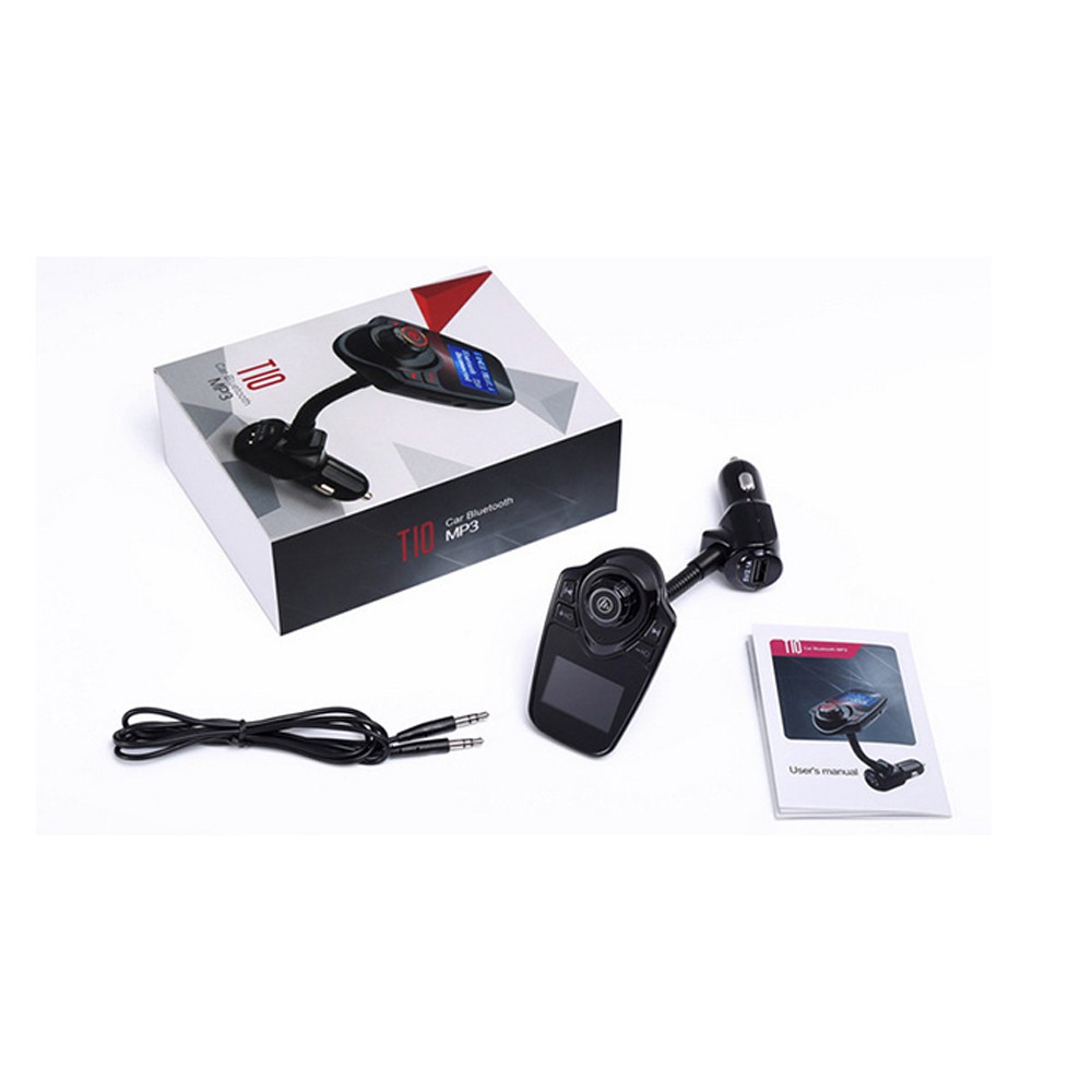 T10 USB Charger Bluetooth Handsfree Car Kit with FM Transmitter