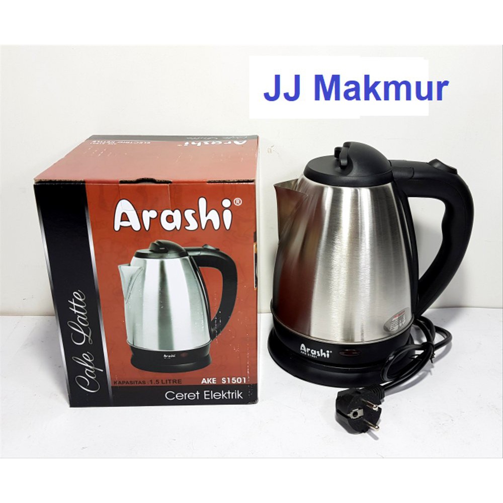 Electric Kettle ARASHI S1503 1.5 liter Teko Ceret Termos Elektrik Listrik Pemanas Air 1.5L