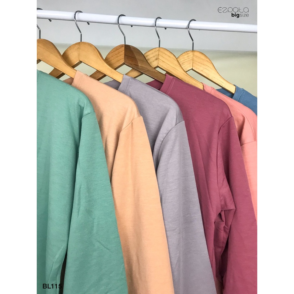 Ezpata Atasan Blouse Polos Lengan 7/8 Blus Bigsize Jumbo XXXL BB 65-90kg LD 120cm Plain Bahan Baby terry