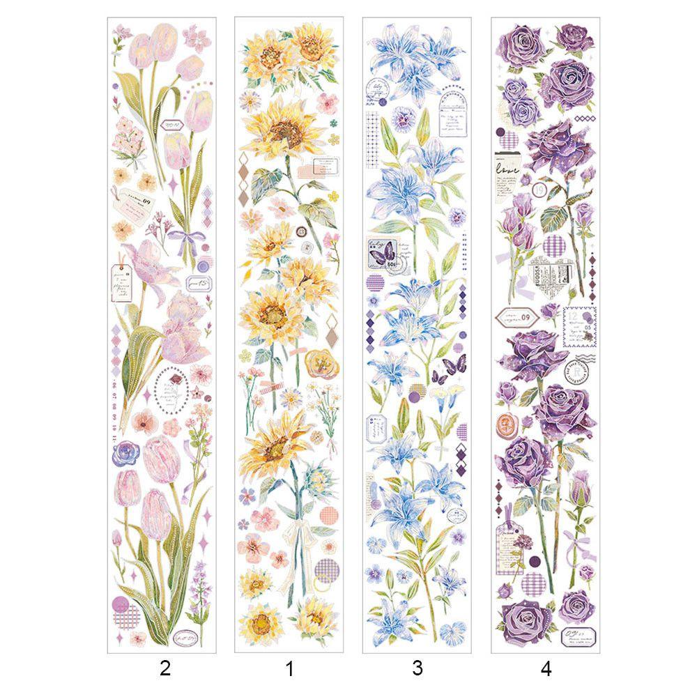 R-flower Stiker Hias Planner DIY Scrapbooking Bunga Sastra Aesthetic Bahan Sticker