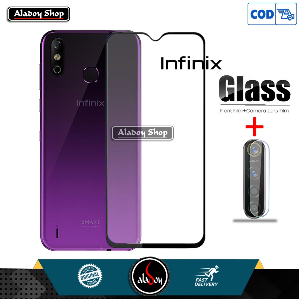PAKET Tempered Glass Layar Infinix Smart 4 Screen Protector + Antigores Tempered Glass Camera Lens