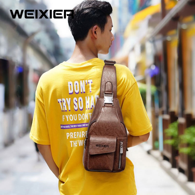 WEIXIER 9525 Tas Selempang Pria Kulit Shoulder Bag Premium WK-SBY