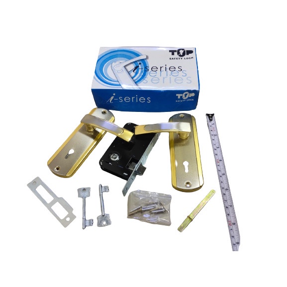 KUNCI PINTU TOP ISERIES SGP /KUNCI PINTU SET SILVER GOLD ELEGAN /KUNCI PINTU SET KOMPLIT/HANDLE GAGANG PEGANGAN PINTU/PEGANGAN PINTU/HANDEL/Kunci pintu set TOP 5210 SGP ISERIES komplit handle gagang tarikan termurah