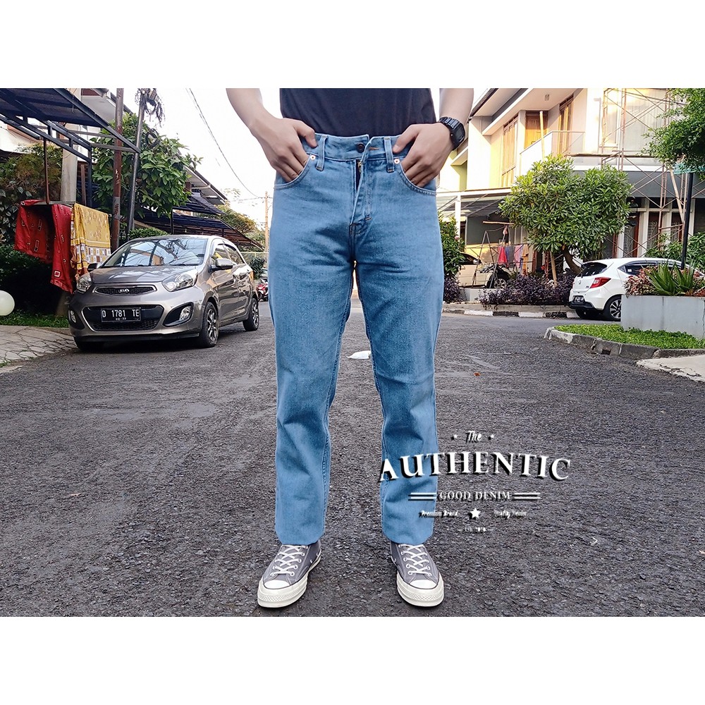 Celana Jeans Standar Panjang Pria Straight Jeans Standar Dewasa Celana Formal Denim