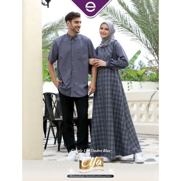 Couple 136 ombre blue baju sarimbit muslim ethica terbaru 2022