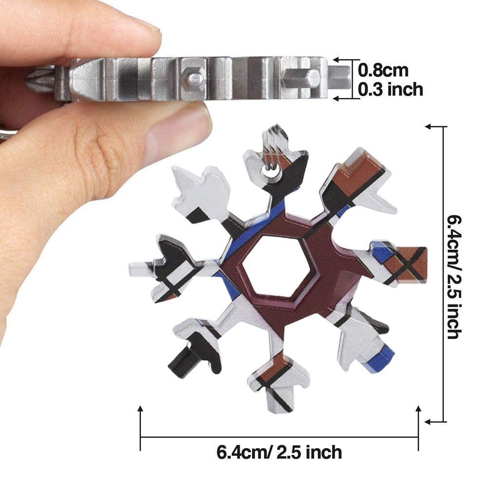 Solighter 18in1 Snowflake Tool Card Survive Kunci Ring Pas Camp Portabel