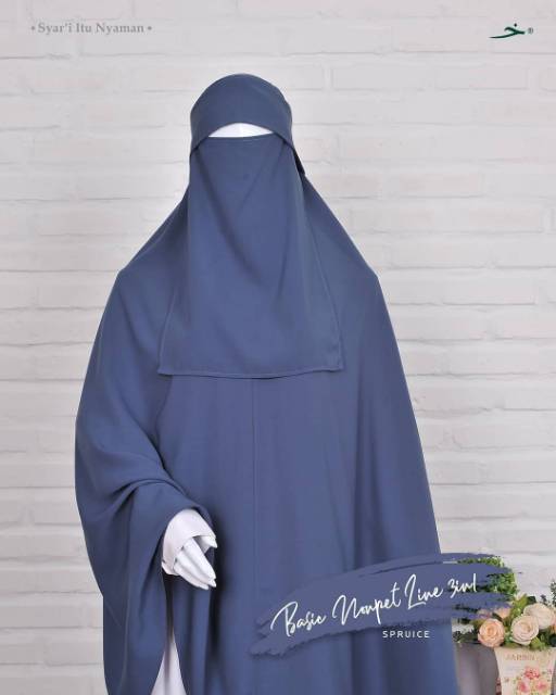 KHADIJAH KHIMAR BASIC NONPAD LINE - jilbab kerudung instan pad line syari niqab cadar jumbo terbaru