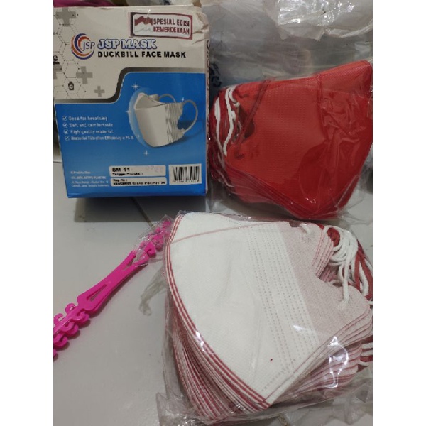 masker Duckbill merah putih
