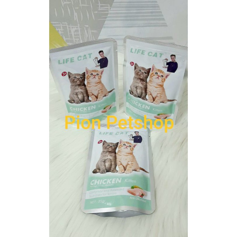 Makanan Basah Kucing LIFE CAT KITTEN kemasan POUCH 85 gr