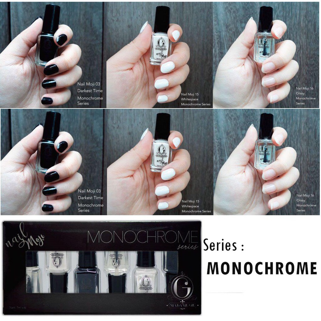 PROMO HABISIN STOK MADAME GIE Nail Moji (Monochrome Series)