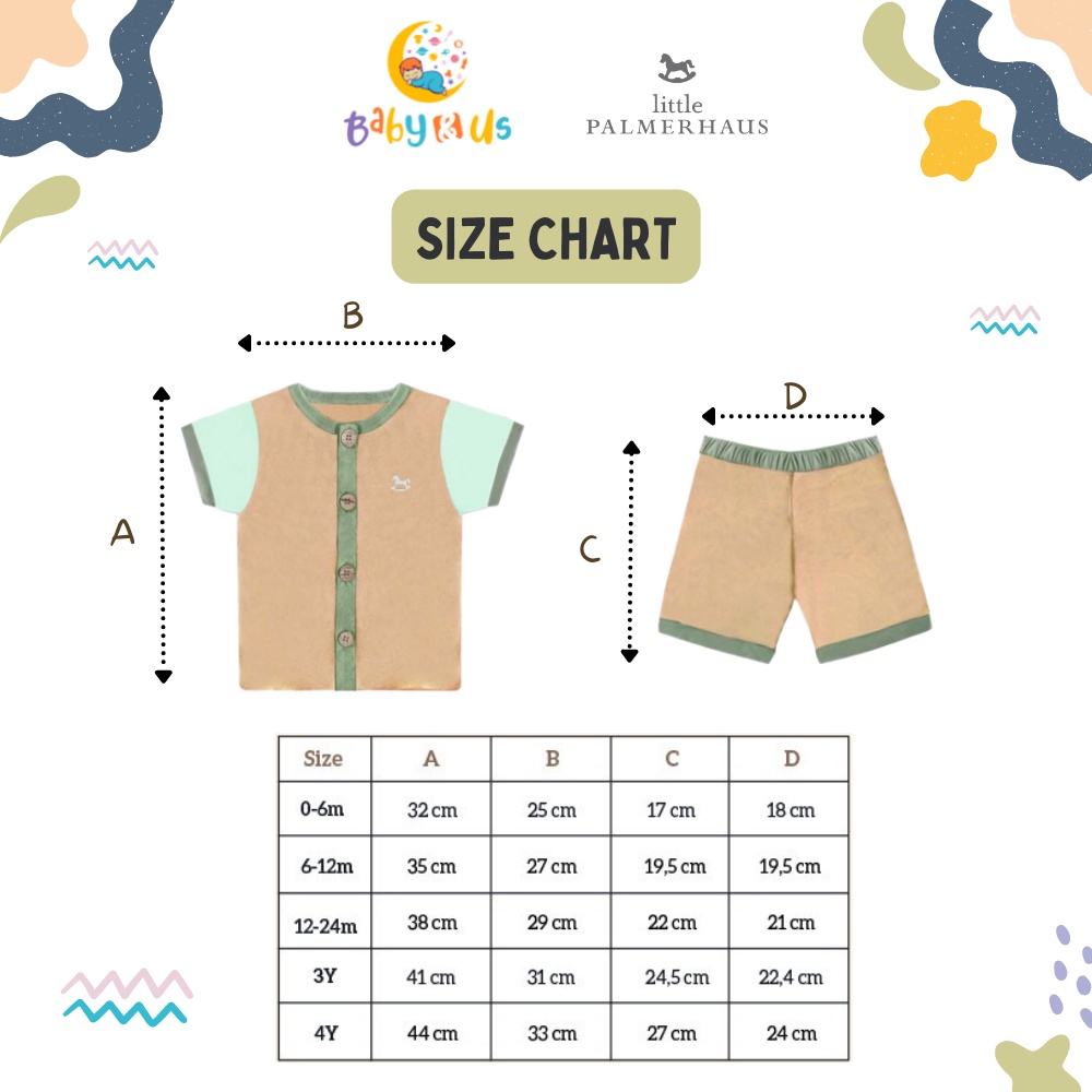 Little Palmerhaus Joy Set 2.0 - Setelan Lengan Pendek Celana Pendek Anak Bayi Polos Warna Pastel Soft 0-6 6-12 12-24 bulan 3-4 tahun