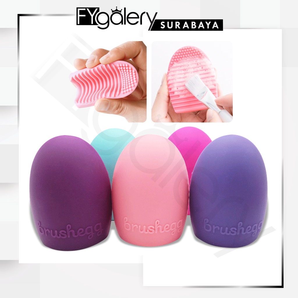 FYGALERYSURABAYA HL0184 Brush Egg Pad Alat Pembersih Kuas Makeup Brush Cleaner Bahan silikon