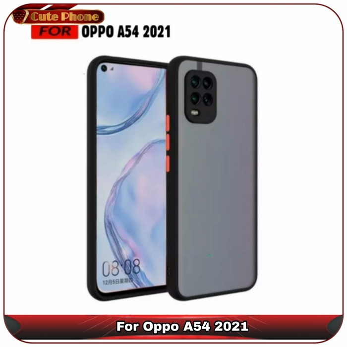 Casing Hard Soft Case OPPO A54 A 54 2021 Translucent Camera Protect