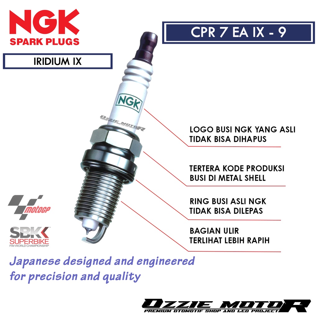 BUSI MOTOR RACING NGK IRIDIUM CPR7EAIX-9 ORIGINAL MADE IN JAPAN