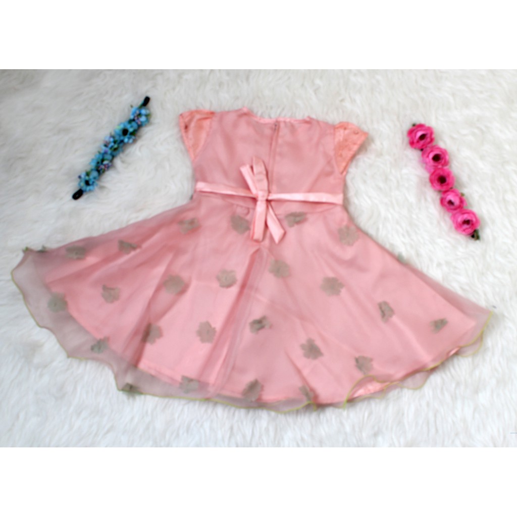 Dress Kids Joyce/Baju Brukat Anak Perempuan Motif Bunga /Pakaian Pesta Anak Modis