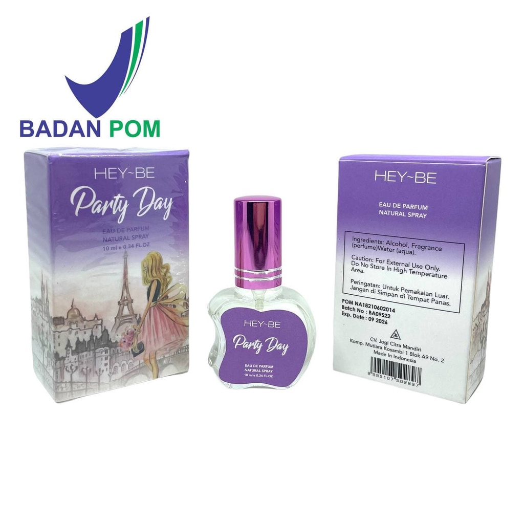 7 VARIAN HEY-BE [BPOM] PARFUM 10ML EDP PARFUME WANITA TAHAN LAMA 24 JAM