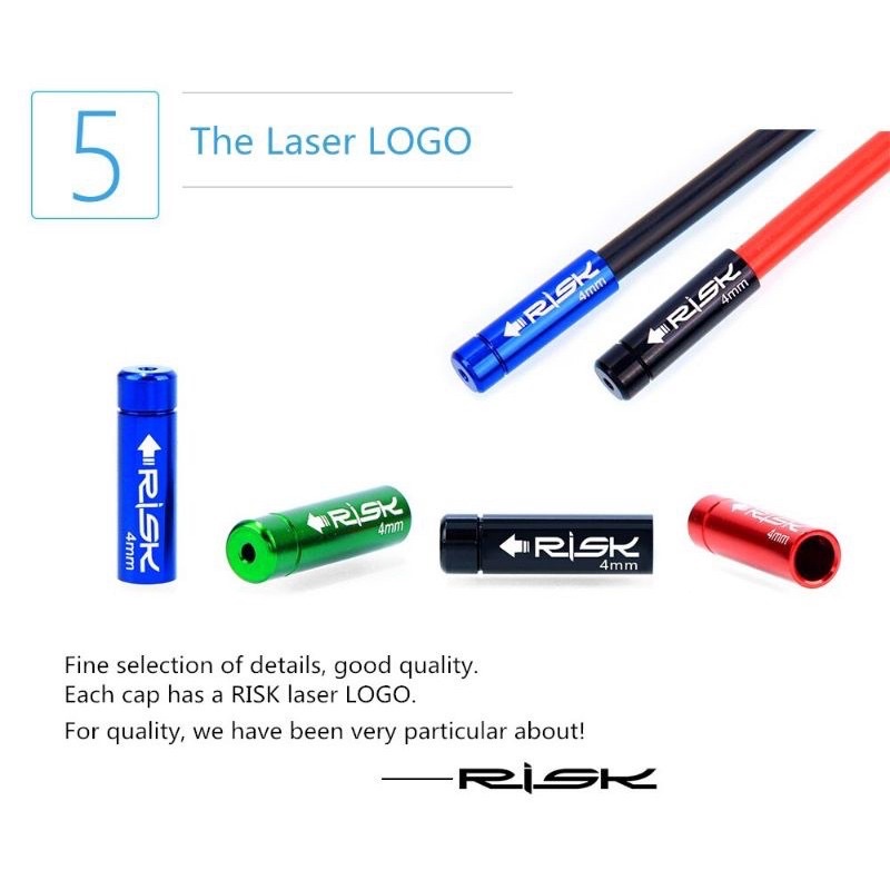 END CAP RISK ALOY SHIFTER 4 MM &amp; BRAKE 5 MM OUTER CABLE