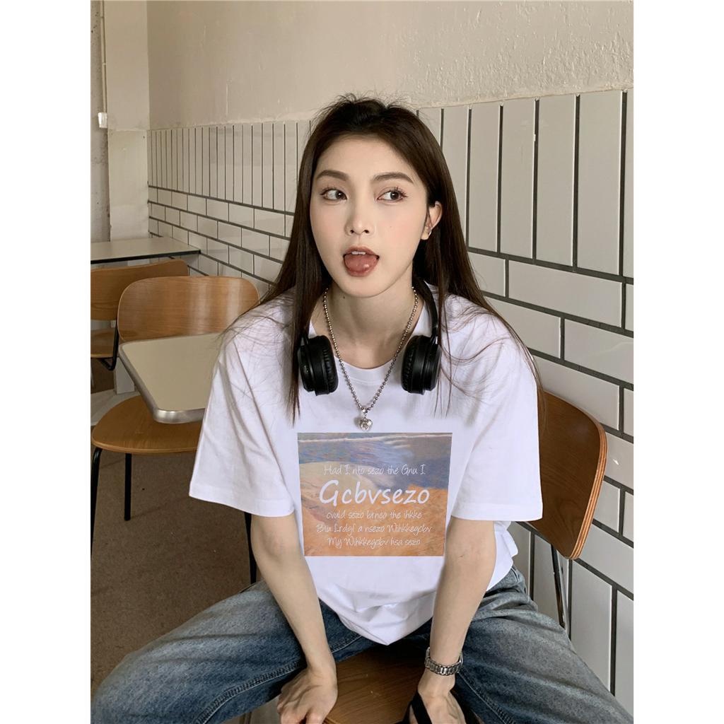 EUNII T-shirt Lengan Pendek SEZO Korean Style/Kaos Atasan Wanita/Baju Kaus Oversize Wanita/Kaos Wanita