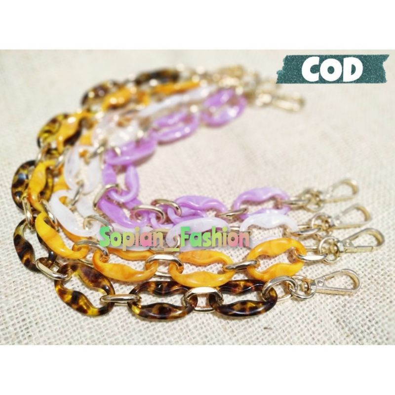 Chain Strap Tali Rantai Kombinasi Bahan Acrylic Import CY7