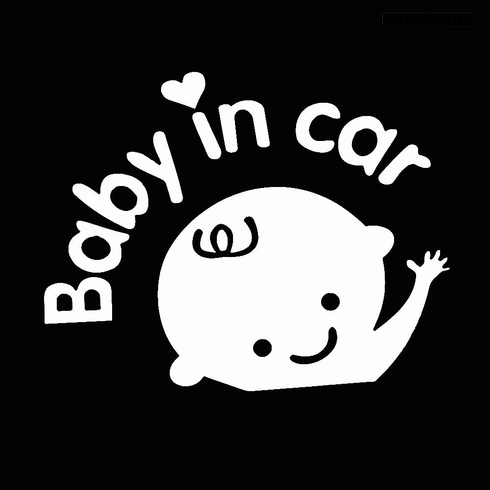 Supmodel Baby in Car Cute Vehicle Body Window Safety Sign Reflective Decals Sticker Decor