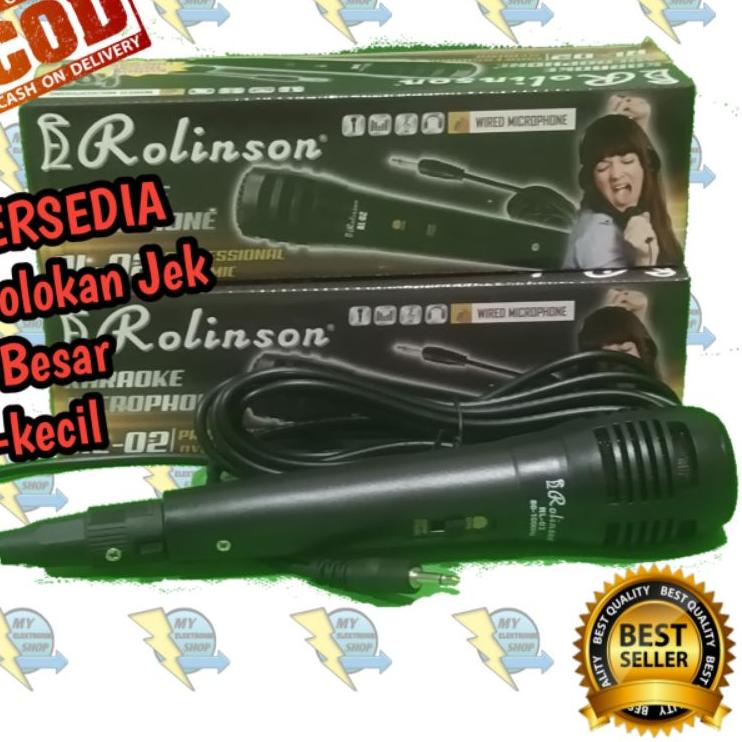 ✱ MICROPHONE KABEL 3M ROLINSON RL-01/RL-02 MIC KARAOKE, MIKROFON COLOKAN KECIL DAN BESAR MIK KARAOKE