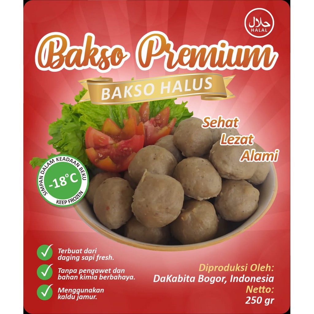 

Bakso Daging Sapi Premium HomeMade DaKabita Kemasan 250gr/Pack