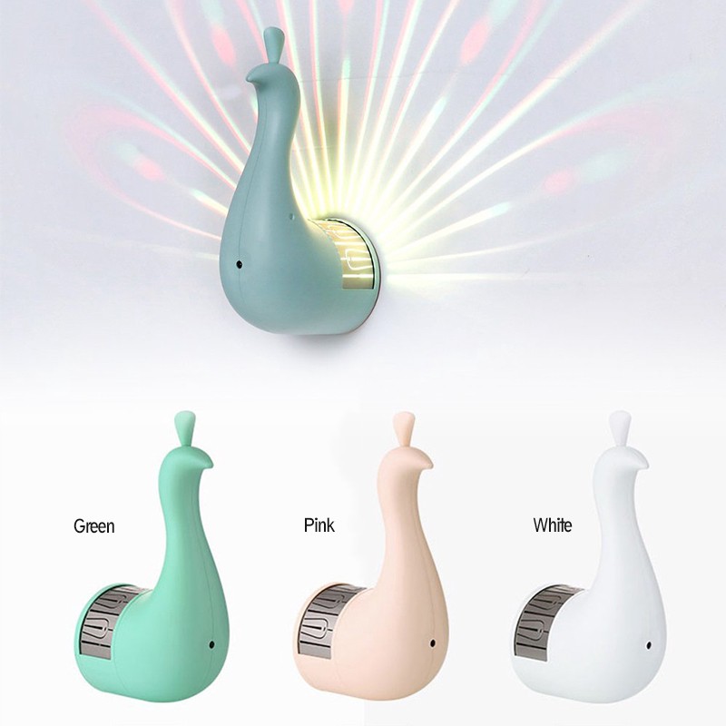 Lampu Malam Tidur Led Bentuk Burung Merak Dengan Remote Control