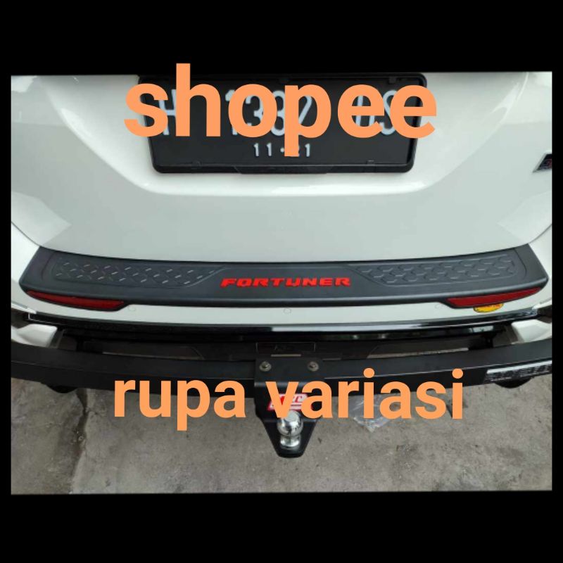 Sill plate silplate belakang pintu bagasi toyota all new fortuner vrz 2021 2022 2023 hitam tempel plastik + reflektor merah