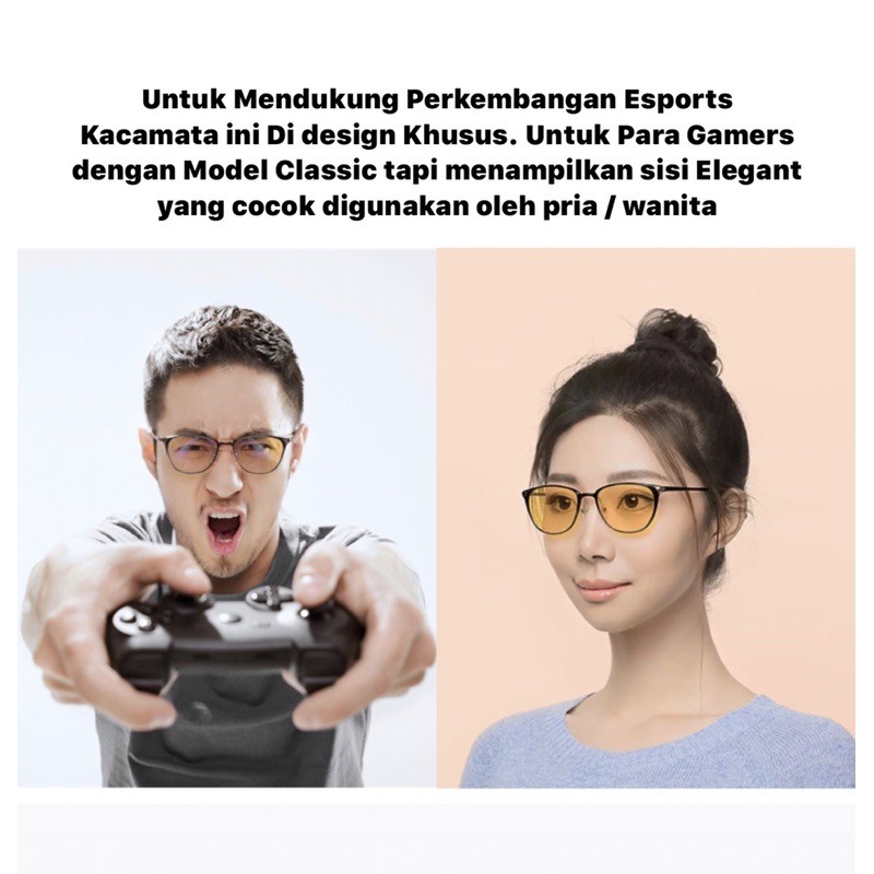 XIAOMI TS KACAMATA GAMING ANTI RADIASI 60% KACAMATA ANTI BLUELIGHT GAMERS