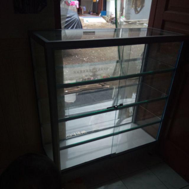 Etalase Kaca Aluminium - Gratis Kunci Etalase