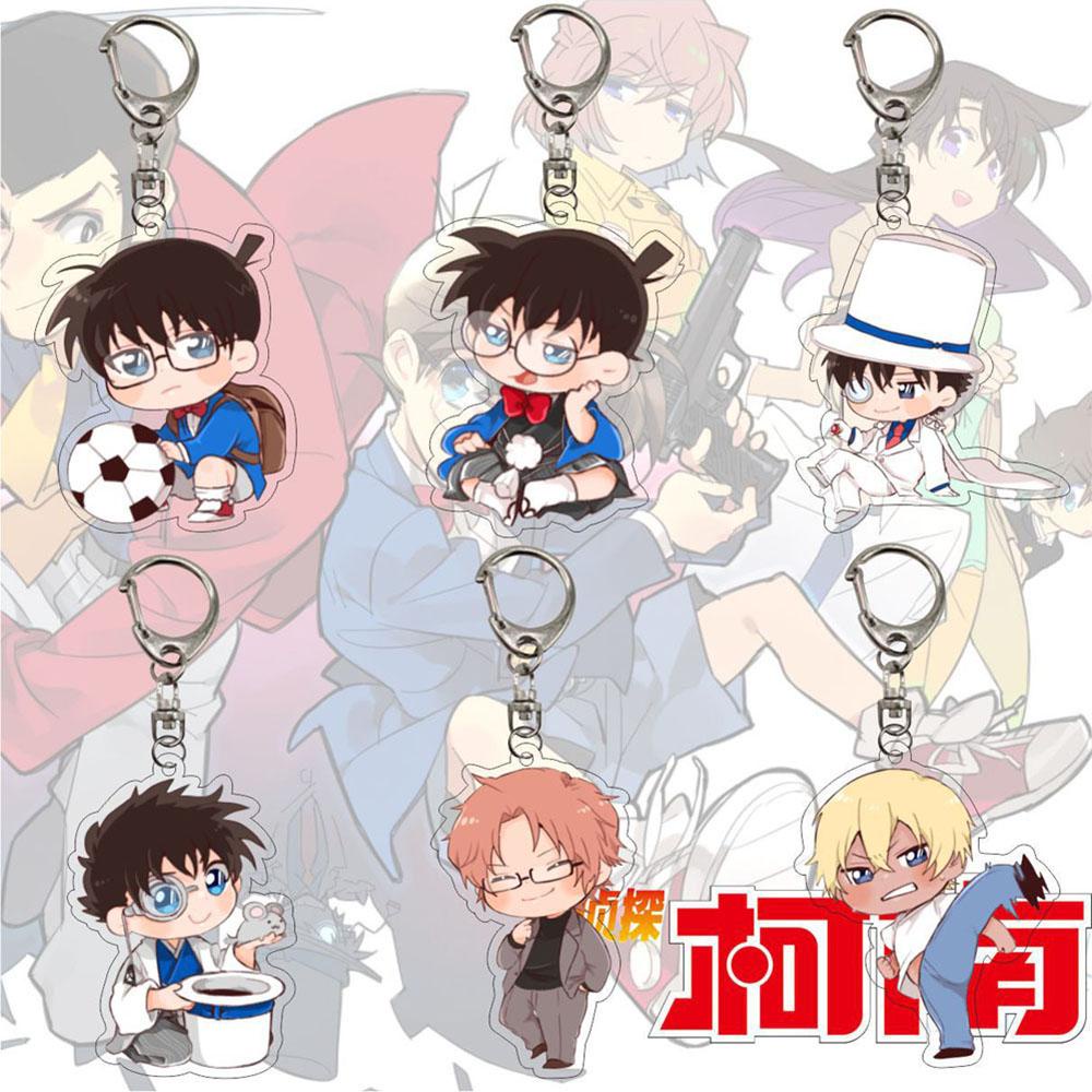 Needway Conan Gantungan Kunci Shinichi Akrilik Miniatur Scultures Anime Jepang Darah Panas Anime Key Ring