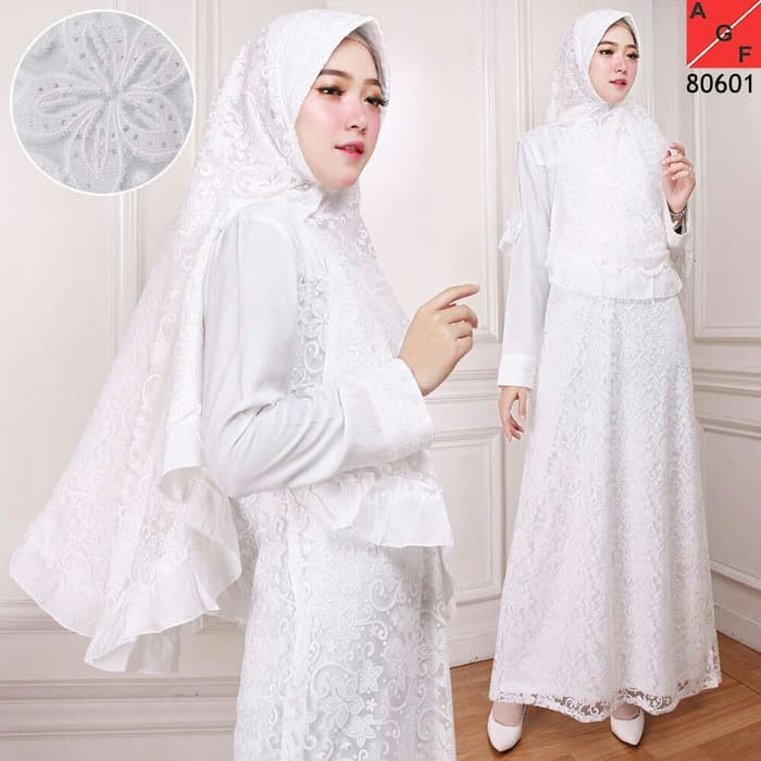 Gamis Putih / Busana Muslim Wanita #80601 JMB