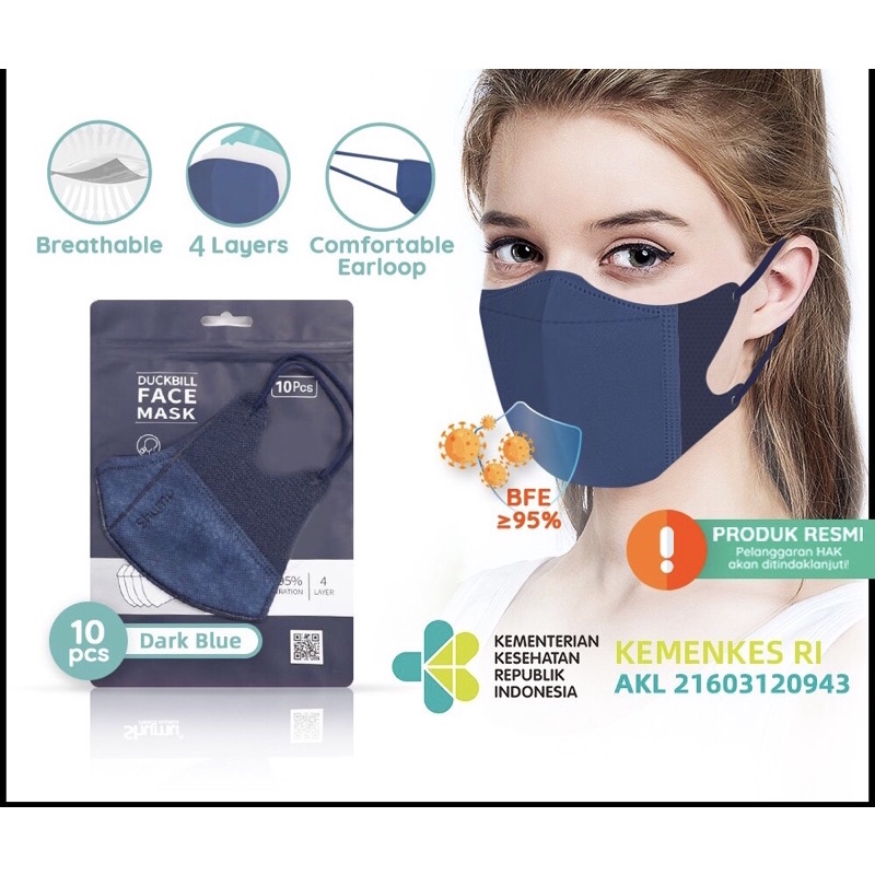 Masker Duckbill Shumu 4 ply 10 pcs