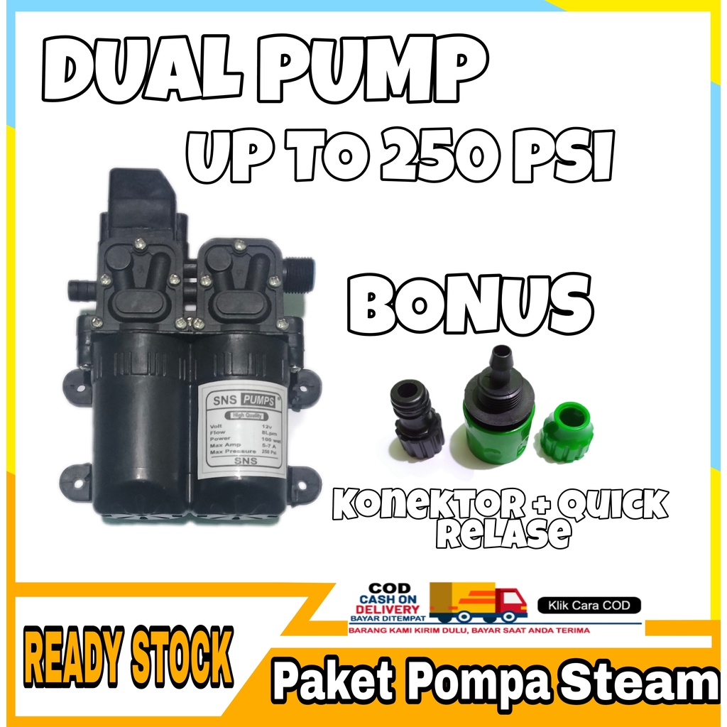 DINAMO POMPA DC 12V 250 PSI 8LPM  / POMPA AIR ELEKTRIK HIGH PRESSURE / DINAMO POMPA SPRAYER