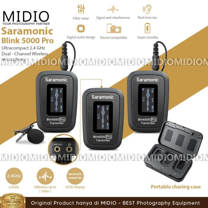 Mic Saramonic Blink 500 PRO B2 Dual Channel Wireless Mic Vlog Best Seller