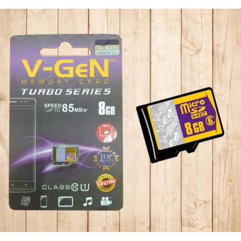 MEMORY CARD V-GEN 8GB CLASS 10 TURBO SERIES SPEED 100mbps V-GEN.