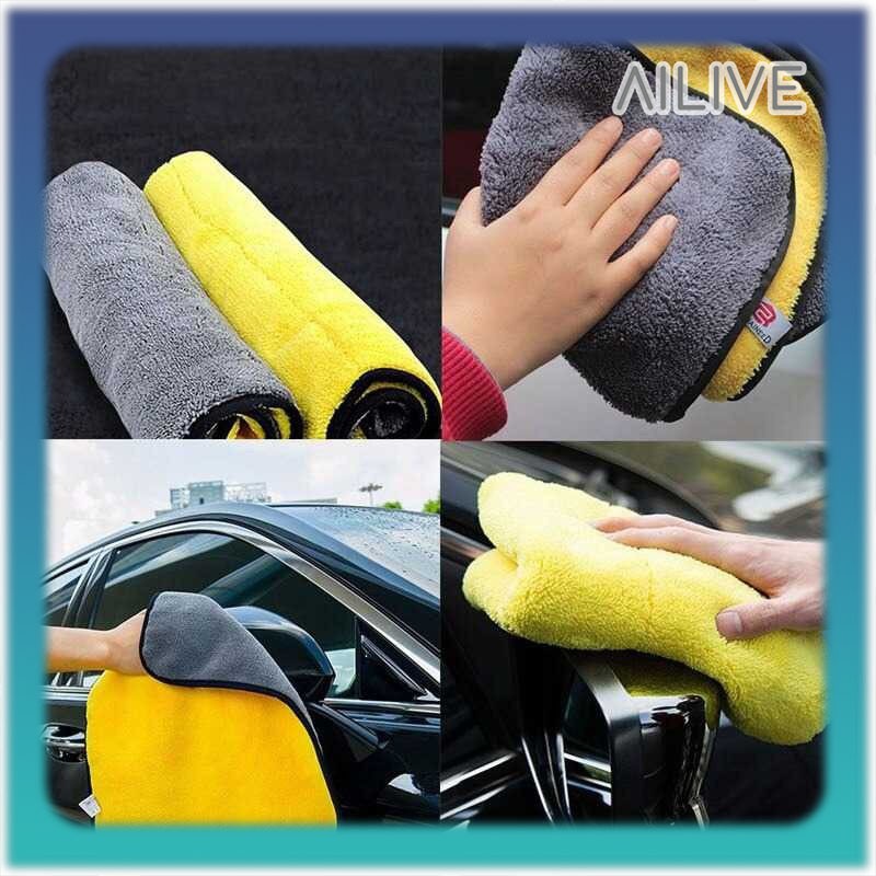 Kain Lap Mobil Motor Microfiber Lembut Tebal Anti Lecet Super Serap Air Serbaguna Dish Towel Lap Piring Meja