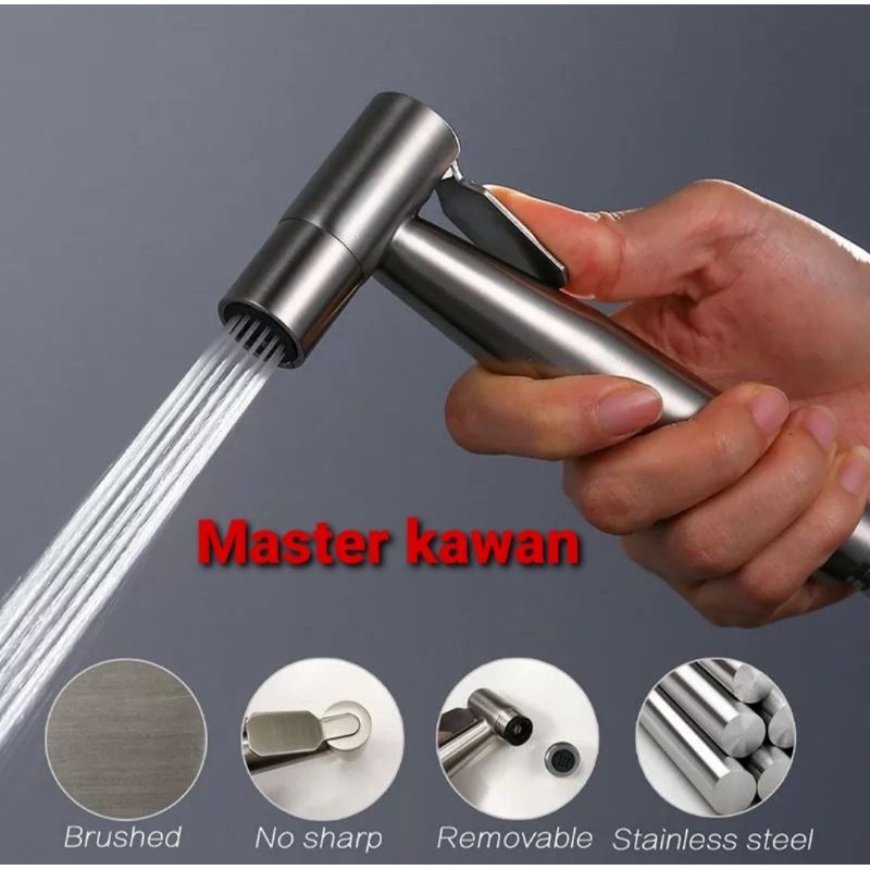 Jet Shower Full Stainless SUS 304 Anti Karat Sempotan Closet Fleksibel