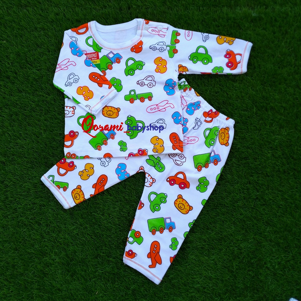 BABYFUN COWOK Setelan Panjang Bayi Nweborn Motif Print SNI